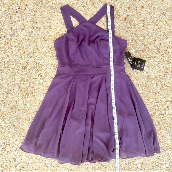 NWT Lulu’s Forevermore Dusty Purple Halter Skater Dress Size M - Picture 6 of 8